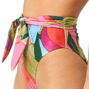 NWT Mara Hoffman Goldie Bikini Bottom Womens XL Pink Floral Tie Waist